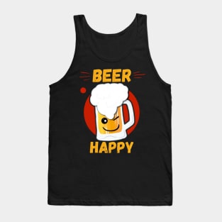 Beer Happy graphic - Gift Tee for Beer lovers Tank Top